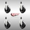 Service Caster 5 Inch 316SS Soft Rubber Wheel Swivel 1-3/8 Inch Expanding Stem Caster Set SCC SCC-SS316EX20S514-SRS-138-4 - alternate 4